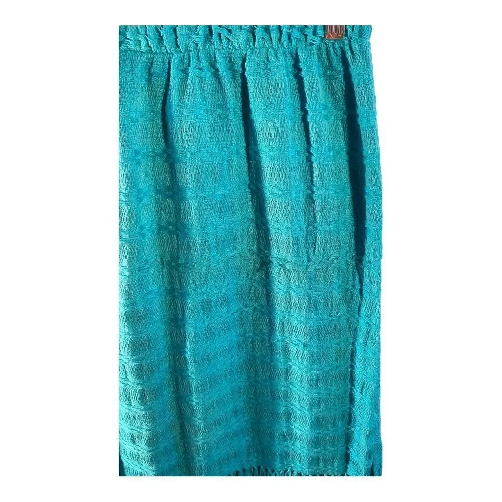Women’s Aqua Reef Fringe Midi Skirt Size M